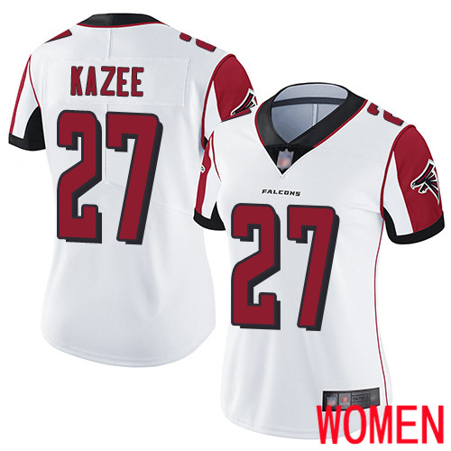 Atlanta Falcons Limited White Women Damontae Kazee Road Jersey NFL Football #27 Vapor Untouchable->women nfl jersey->Women Jersey